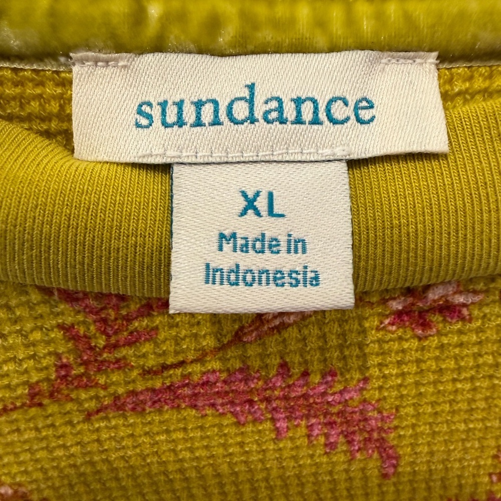 Sundance Melanie Blooms Floral Thermal • Mustard Yellow Boho Top XL - Picture 8 of 9